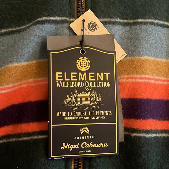 Nigel Cabourn ELEMENT BLANKET ALDER FLEECE Reversible Green & Orange NWT S - Picture 11 of 14